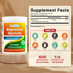 Side view of Best Naturals Magnesium Glycinate Powder bottle