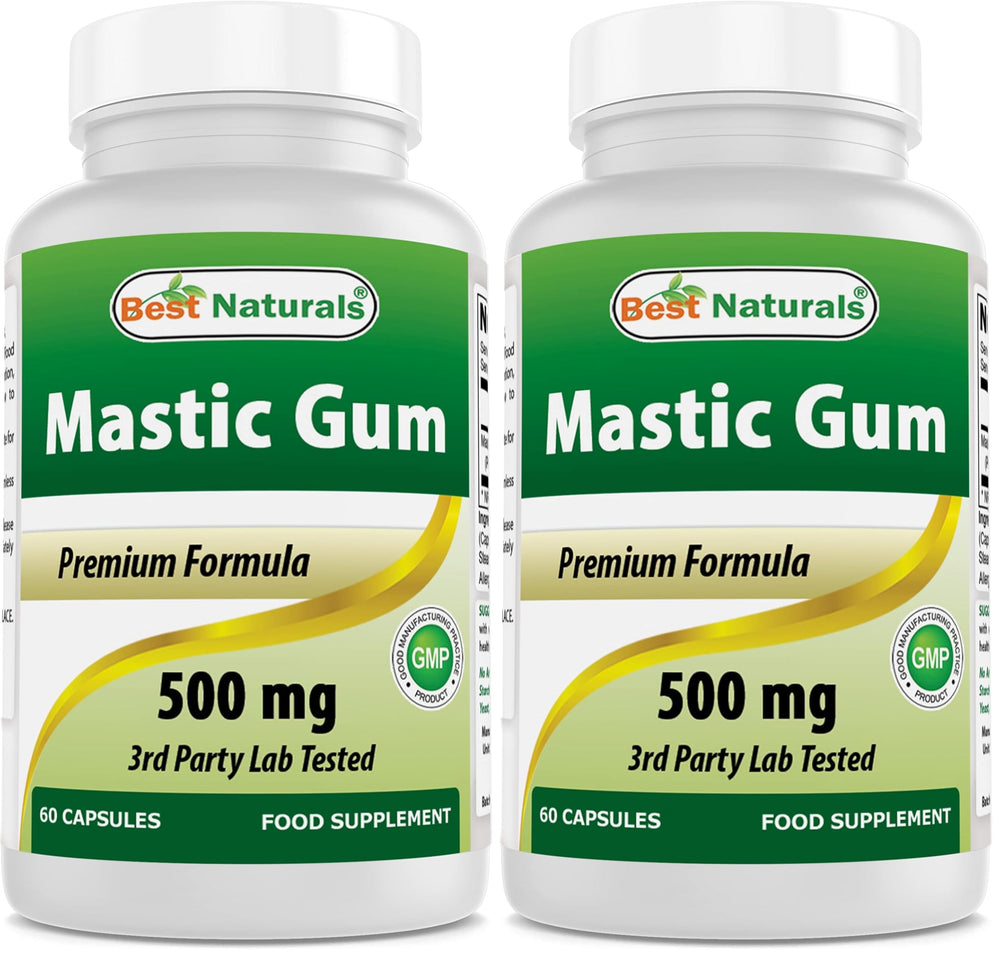 Best Naturals Mastic Gum 500 mg bottle with 60 capsules