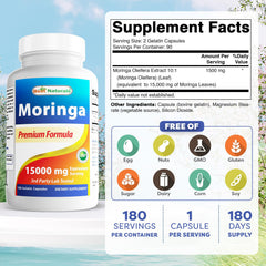 Bottle of Best Naturals Moringa Extract Pack 2