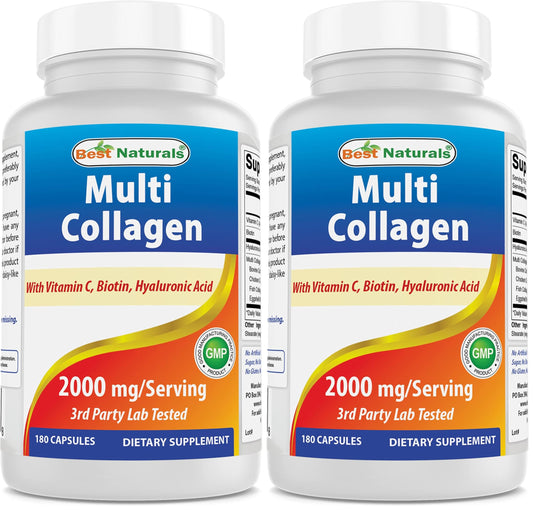 Front view of Best Naturals Multi Collagen Pills bottle (Pack 2)