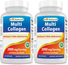 Front view of Best Naturals Multi Collagen Pills bottle (Pack 2)