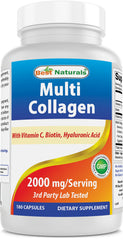 Bottle of Best Naturals Multi Collagen Pills 2000mg