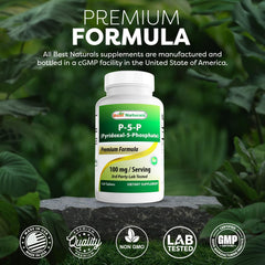 Infographic-style image for Best Naturals P5P Vitamin B6