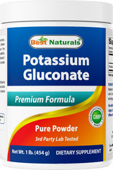Best Naturals potassium gluconate 1lb powder bottle