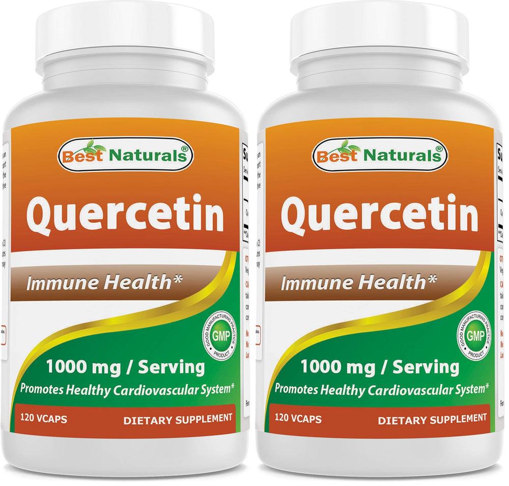 Best Naturals Quercetin bottle displays 1000 mg per serving for daily use.