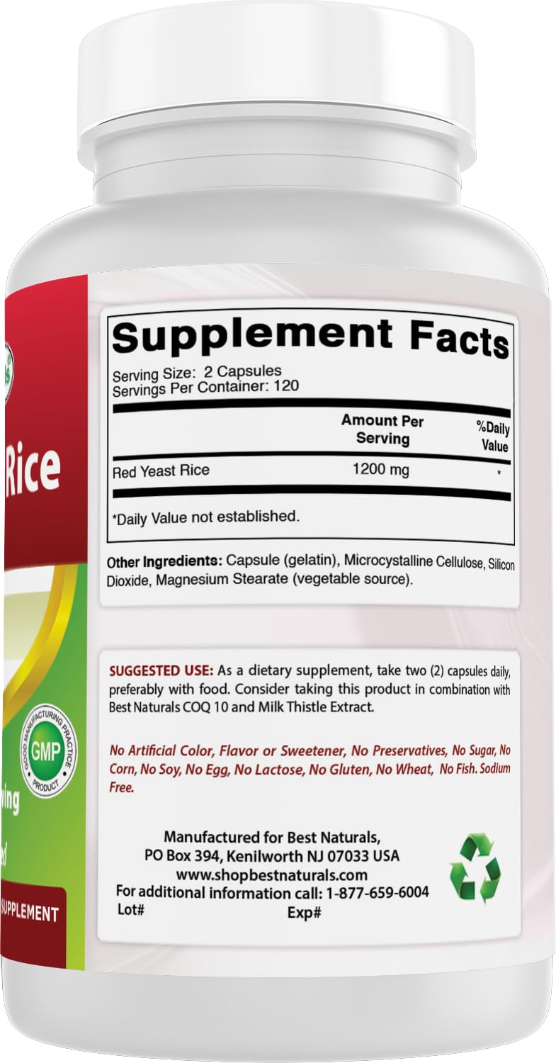 Non-GMO and gluten-free icons for Best Naturals Red Yeast Rice 1200mg