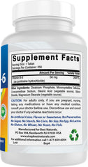 Ingredients and packaging of Best Naturals Vitamin B6 50 mg