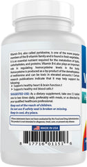 Nutrition facts panel of Best Naturals Vitamin B6 50 mg