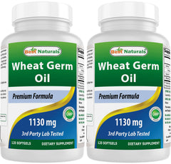 Front of Best Naturals Wheat Germ Oil bottle – pack of 2
