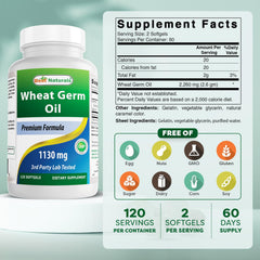 Wheat Germ Oil 1130 mg label on bottle