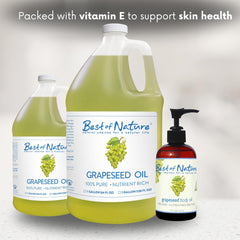 Non-greasy, fast-absorbing grapeseed oil texture on skin