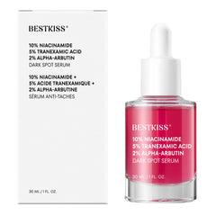 Bestkiss dark spot serum bottle closeup showing texture for even tone