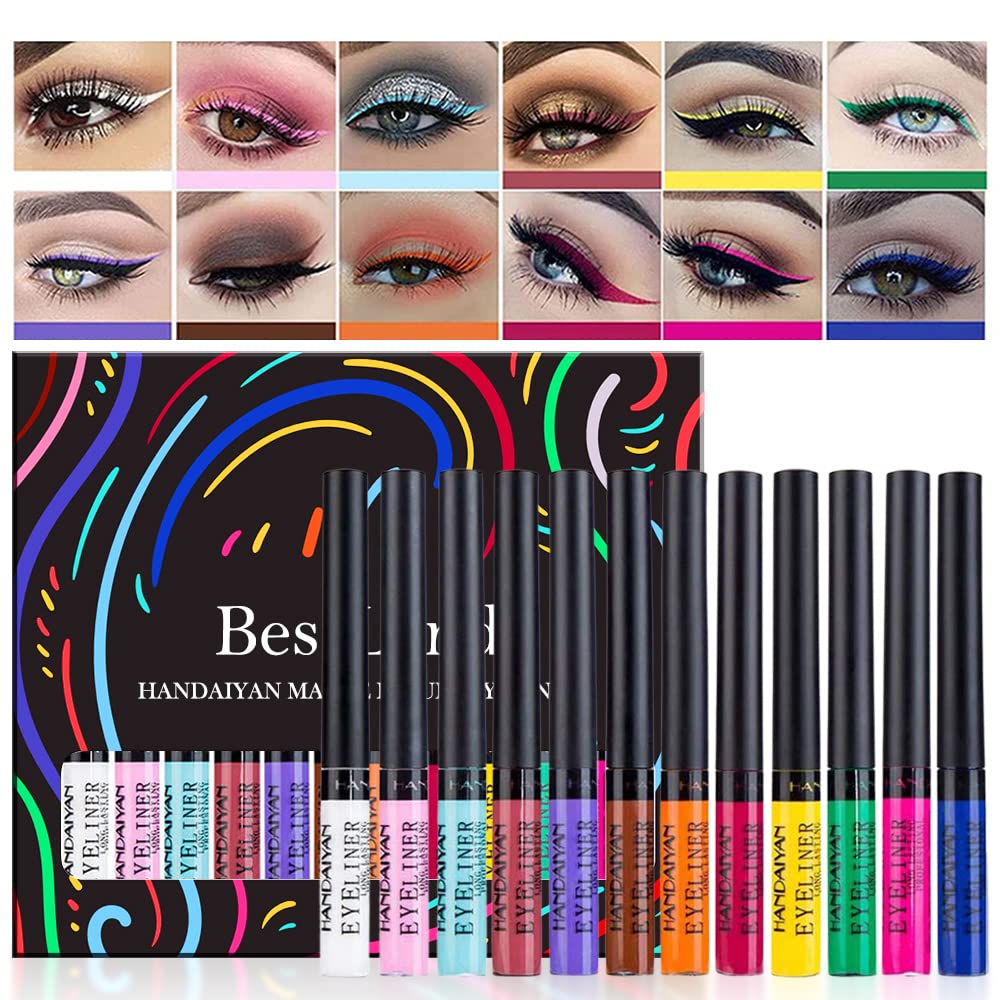 BestLand 12 Colors Matte Liquid Eyeliner Set packshot shows vibrant shades for bold looks