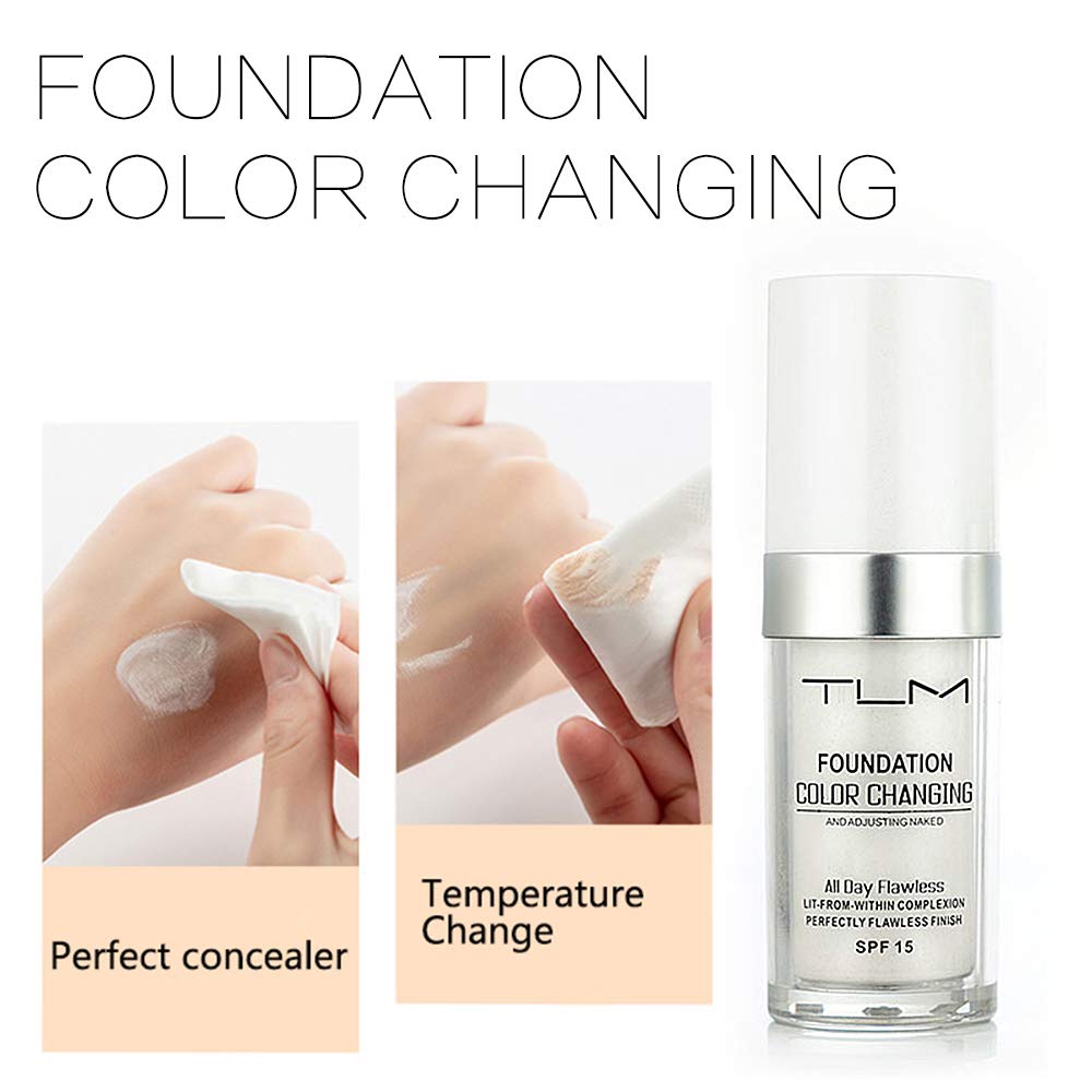BestLand TLM Colour Changing Foundation application swatch demonstrates seamless blending and coverage.