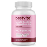 Bestvite acetyl L-carnitine 500mg and alpha-lipoic acid 200mg with biotin per capsule