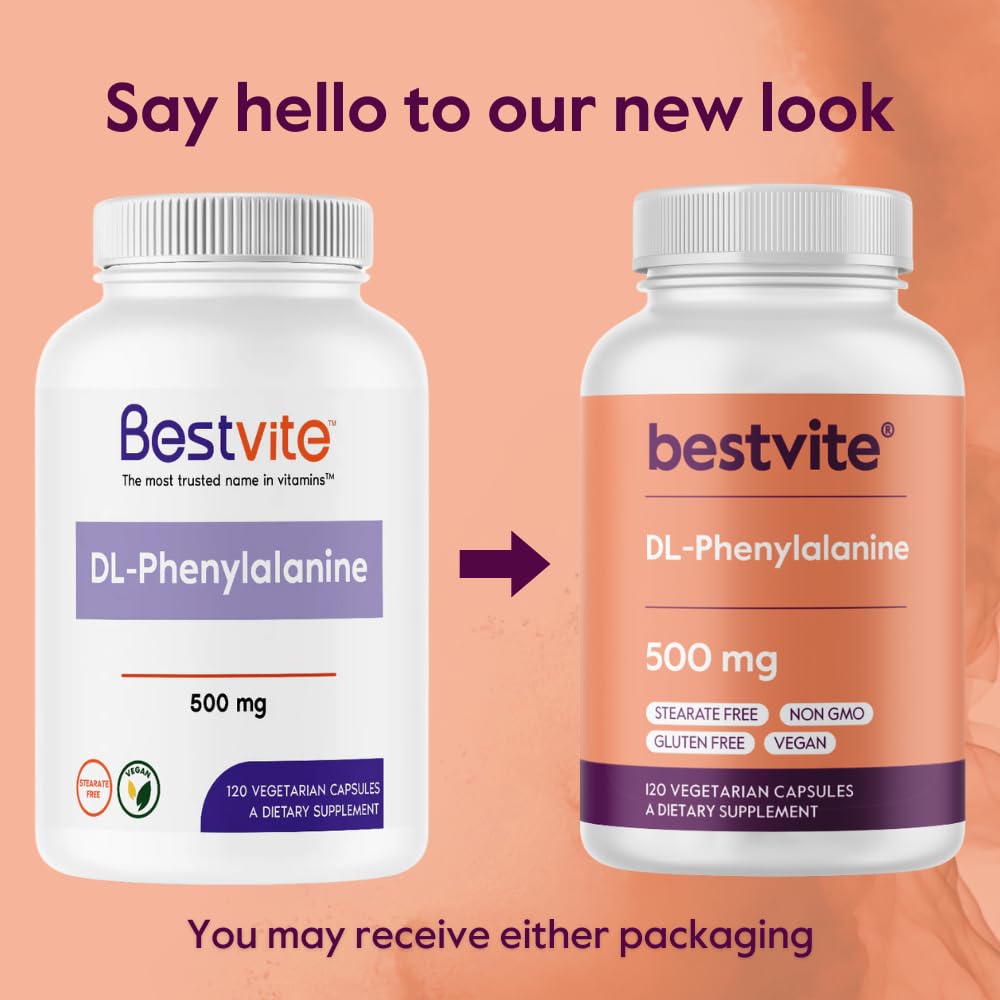 Close-up of DL-Phenylalanine capsules and packaging