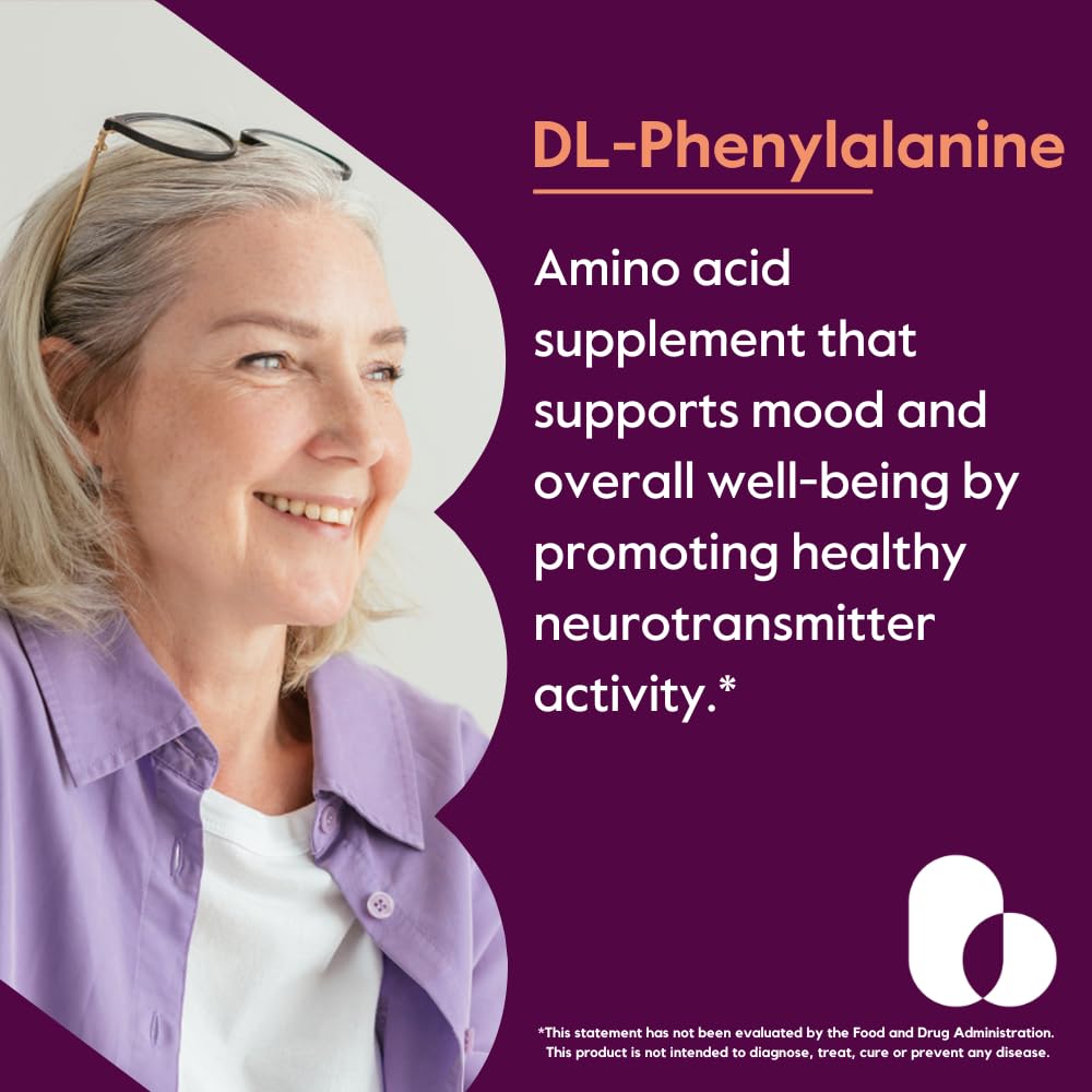 DL-Phenylalanine 500mg vegetarian capsules front view