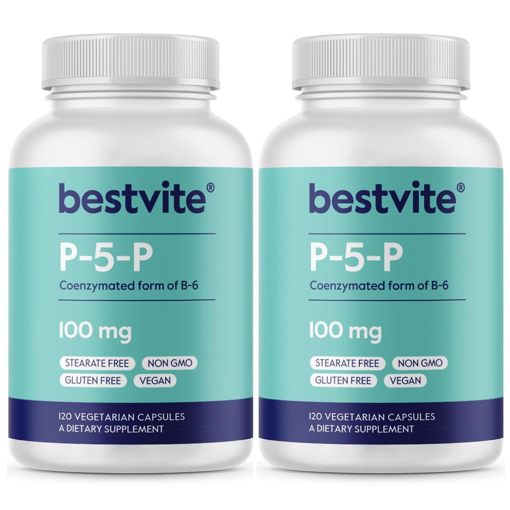 Bestvite P-5-P 100mg 240 vegetarian capsules bottle - front view