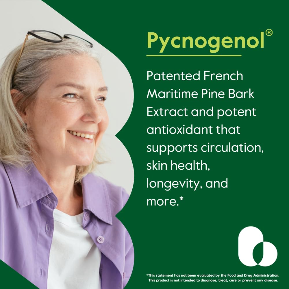 Bottle of BESTVITE Pycnogenol 50 mg capsules