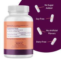 Bestvite Taurine 1000mg – Gluten-free and vegan symbols
