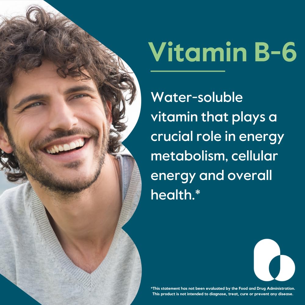 Packaging back view of BESTVITE Vitamin B-6 200mg 240 Vegetarian Capsules