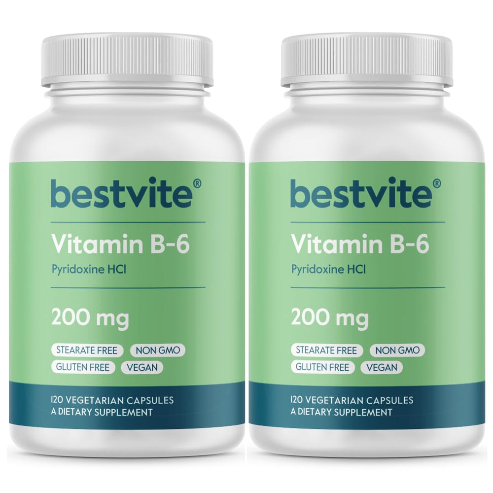 BESTVITE Vitamin B-6 200mg 240 Vegetarian Capsules - product hero