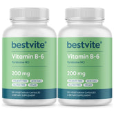BESTVITE Vitamin B-6 200mg 240 Vegetarian Capsules - product hero