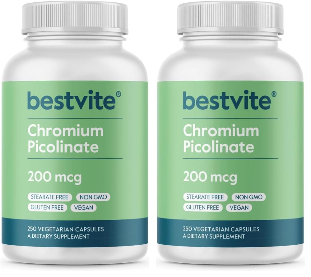 Bestvite Chromium Picolinate bottle label - 200 mcg per capsule