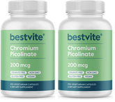 Bestvite Chromium Picolinate bottle label - 200 mcg per capsule