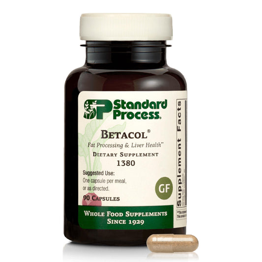 Betacol bottle highlighting liver function and bile production