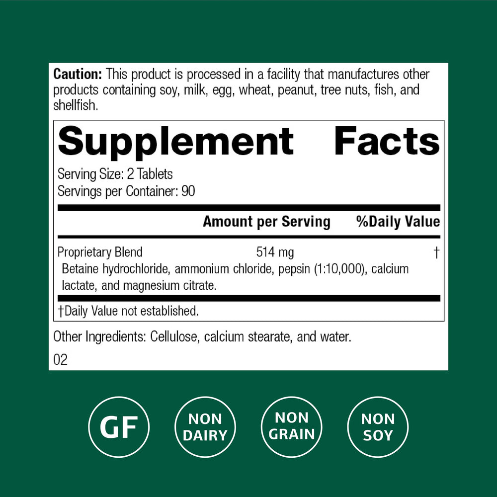 Close-up of Betaine Hydrochloride tablets