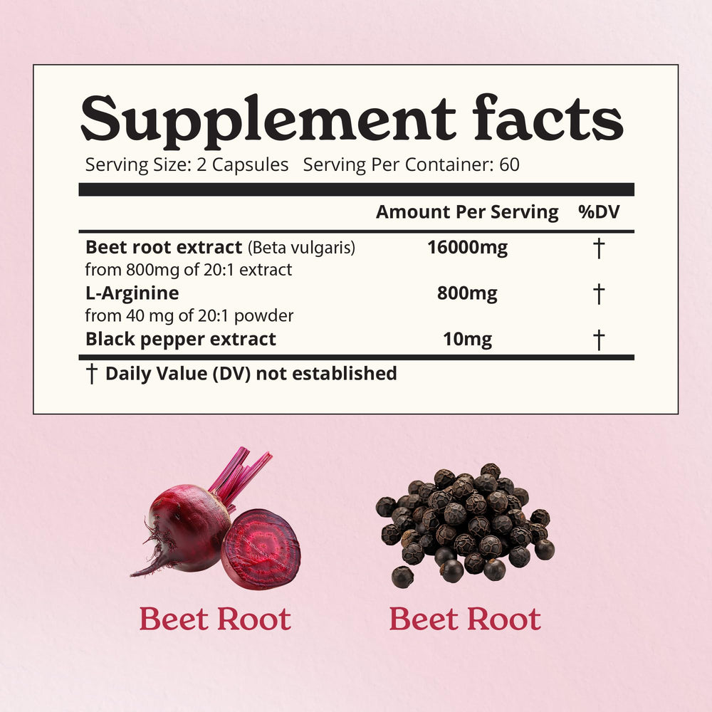 Beet root capsules close-up