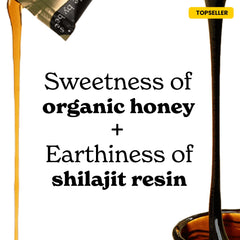Close-up of Better Alt Shilajit Honey Stick with rich minerals and sweetness
