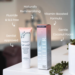 Illustration highlighting hydroxyapatite, calcium, and vitamins in the toothpaste formula
