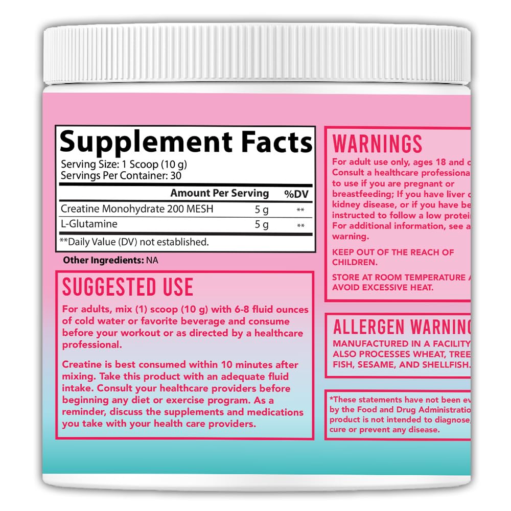 Nutrition facts label for Better Booty Glute Scoop