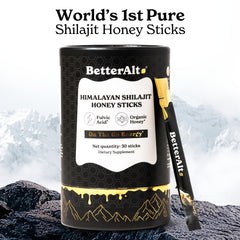 Close-up of BetterAlt Shilajit sticks with honey and saffron.