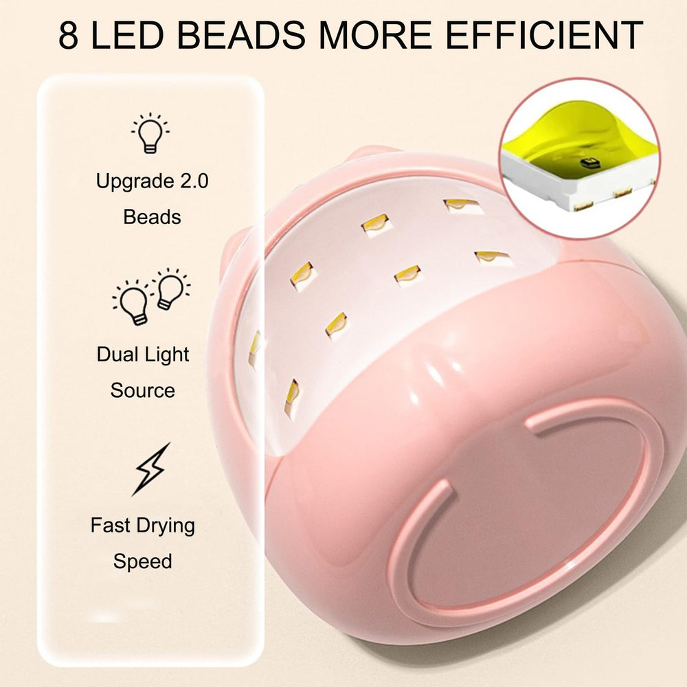 Betterterfor nail lamp connected via USB-C for easy power options.