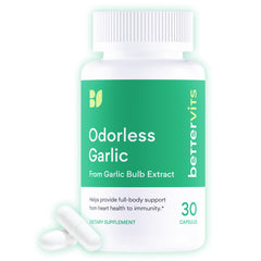 Bettervits Odorless Garlic 1000mg bottle and capsules