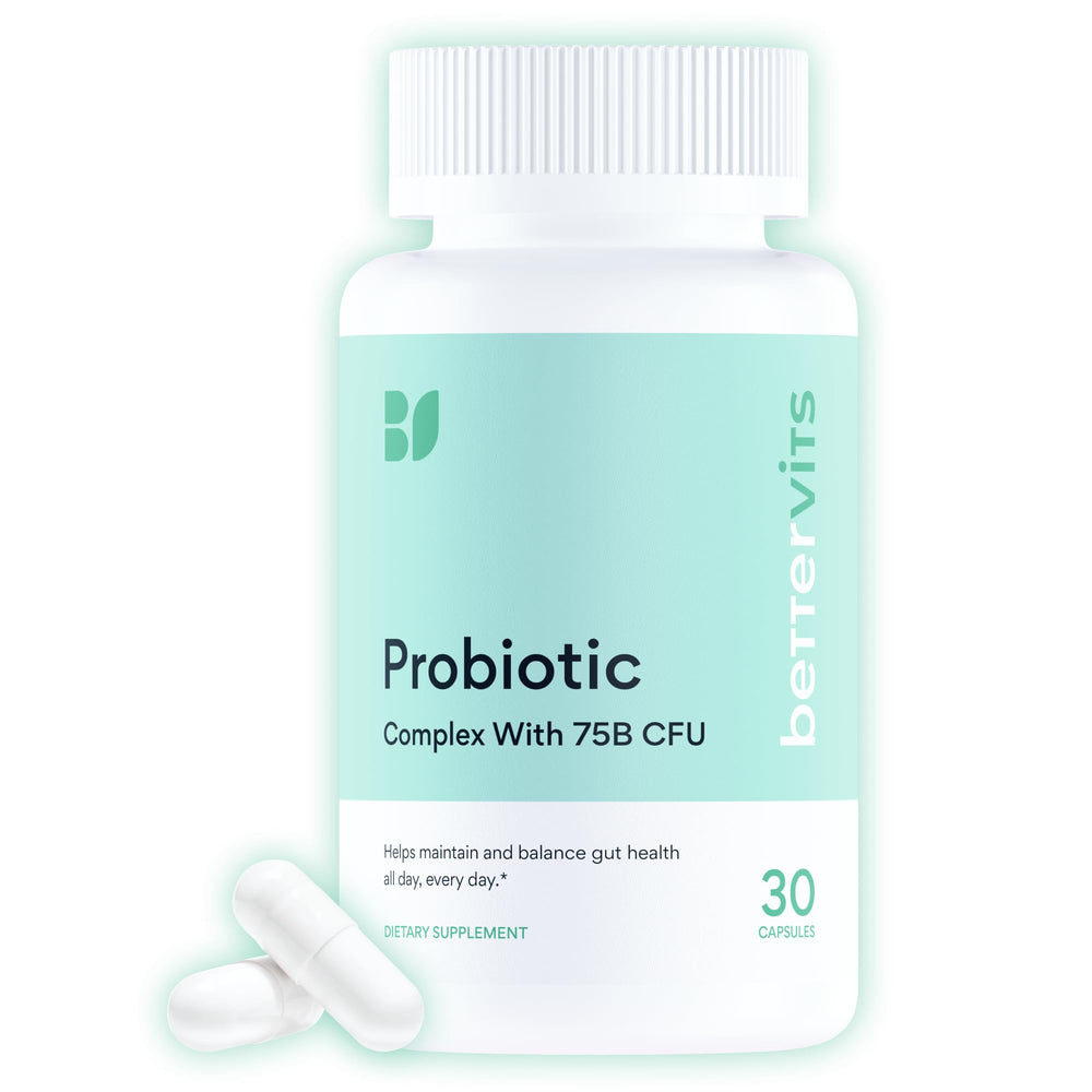 Bettervits Probiotics bottle with 30 vegan capsules for women and men