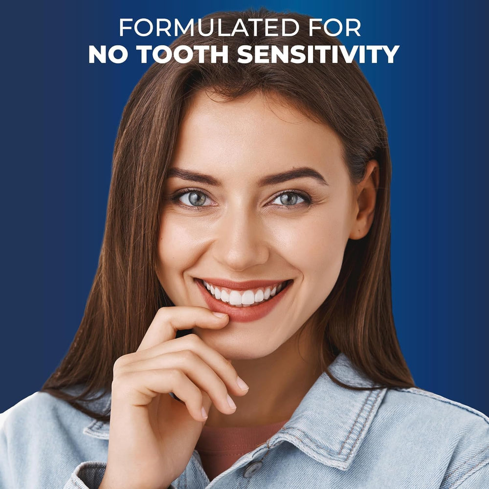 Before and after whitening results with BetterWhite strips