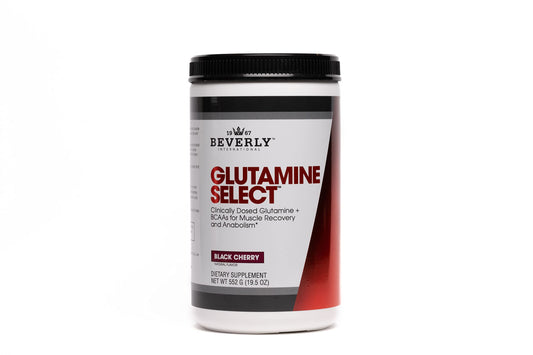 Front view of Beverly International Glutamine Select container