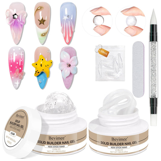 Bevimee clear molding gel bottle for at-home nail extensions