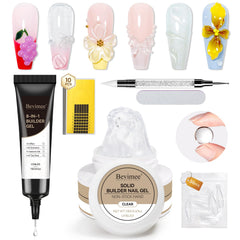 Bevimee solid builder gel kit close-up, smooth non-stick texture for easy shaping.