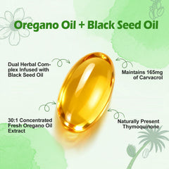BEWORD Oil of Oregano softgels close-up highlighting high carvacrol content for routine