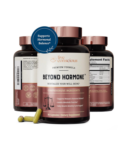 Live Conscious Beyond Hormone bottle label