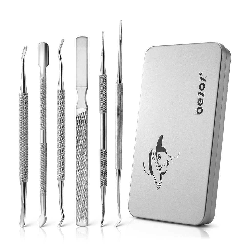 BEZOX ingrown toenail removal kit in metal case for convenient home care.