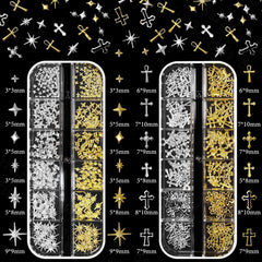 Bezztito alloy cross nail studs add striking accents