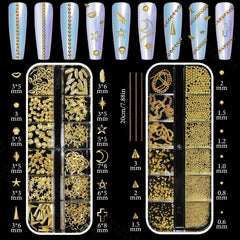 Bezztito gold nail chains elevate manicures with metallic accents
