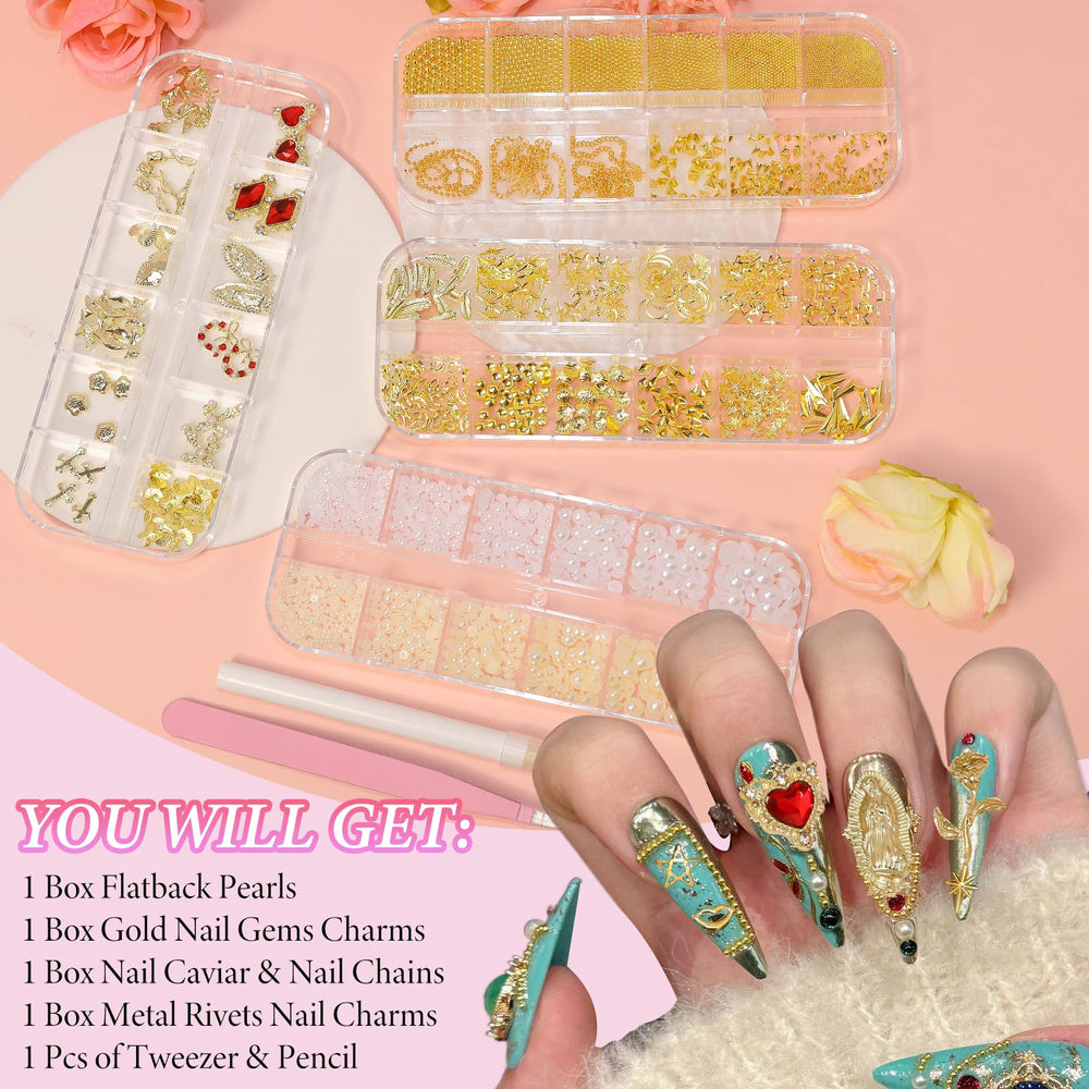 Bezztito white ABS pearls for luxurious nail decoration details.