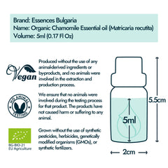 BG-BIO-21 organic certification label on chamomile oil
